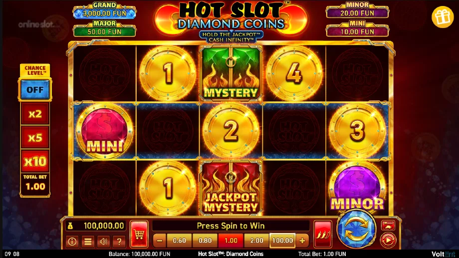 hot slot diamond coins slot base game