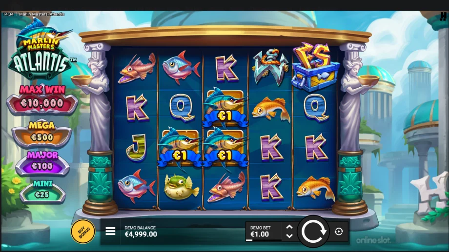 marlin masters atlantis slot base game
