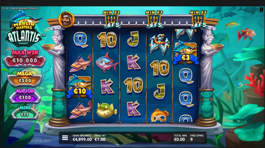 marlin masters atlantis slot free spins
