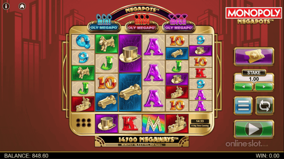 monopoly megapots slot base game