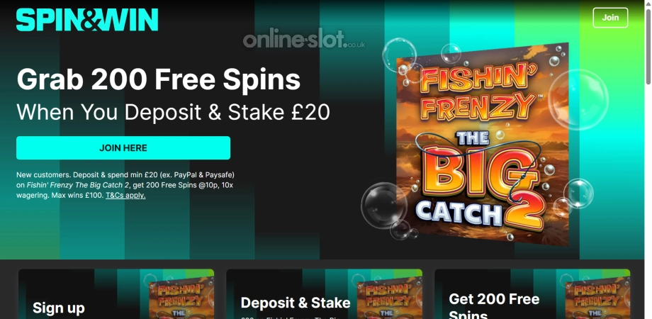 spin and win welcome offer