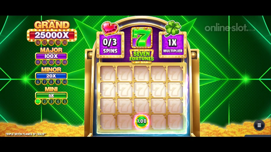 triple seven flames of craze slot seven fortunes bonus game
