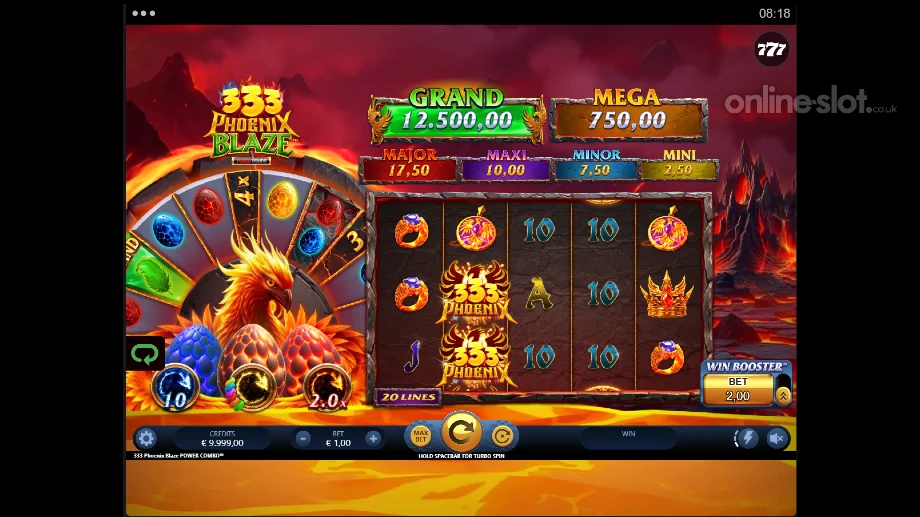 333 phoenix blaze power combo slot base game