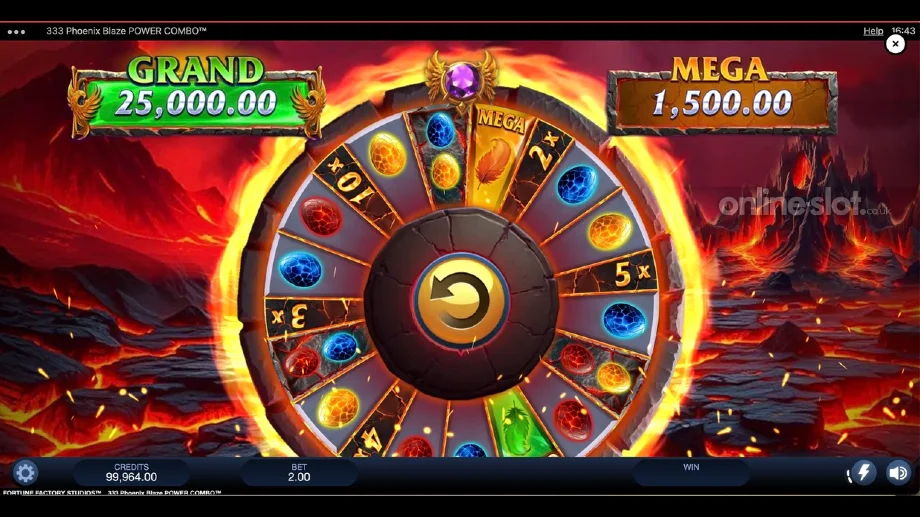 333 phoenix blaze power combo slot wheel feature