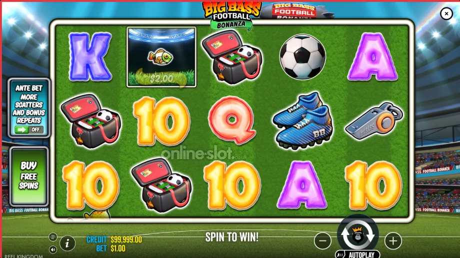 big bass football bonanza slot base game