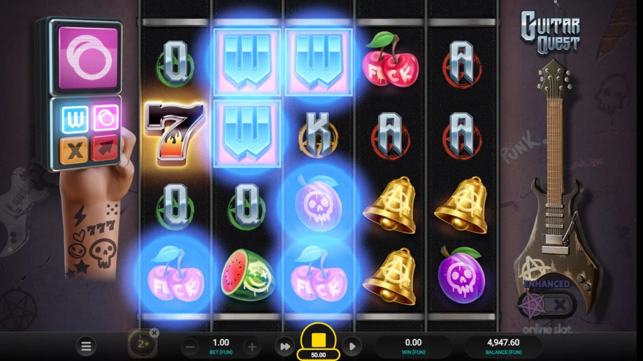 guitar quest slot 2+ equalizer spin