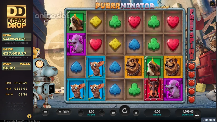 purrrminator dream drop slot base game