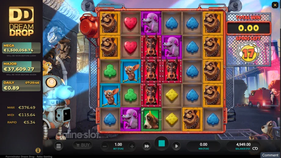 purrrminator dream drop slot free spins