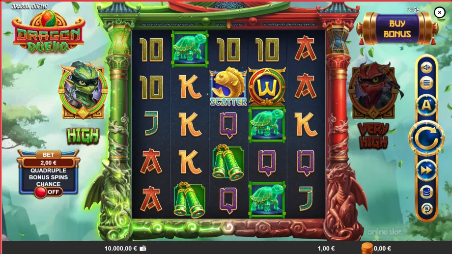 dragon duello slot base game