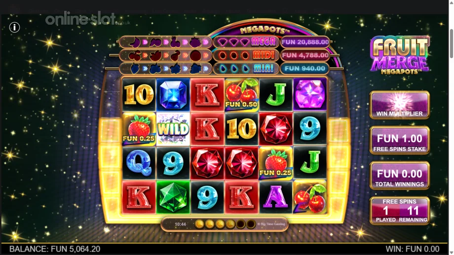 fruit merge megapots slot free spins