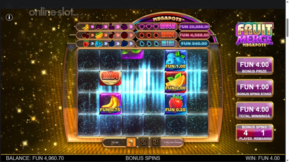 fruit merge megapots slot hold and spin
