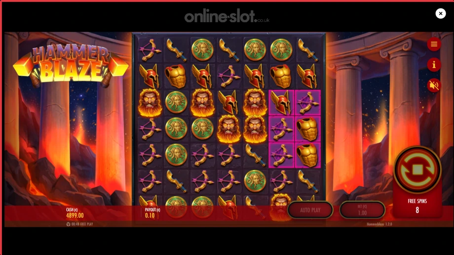 hammerblaze slot free spins