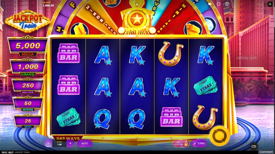 jackpot train slot base game