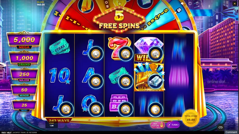 jackpot train slot free spins