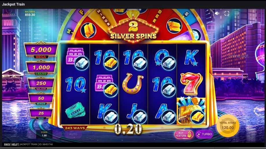 jackpot train slot silver spins