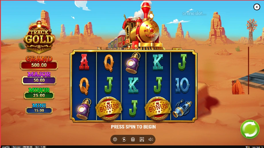 track n gold slot base game