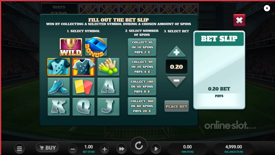 world class kick off dream drop slot bet slip feature