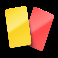 world class kick off dream drop yellow and red cards symbol