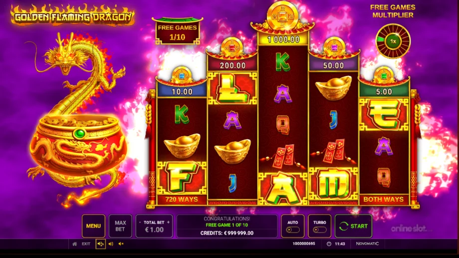golden flaming dragon slot free spins