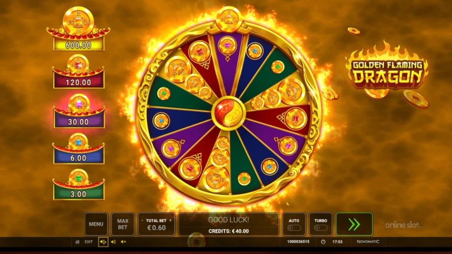 golden flaming dragon slot flame wheel