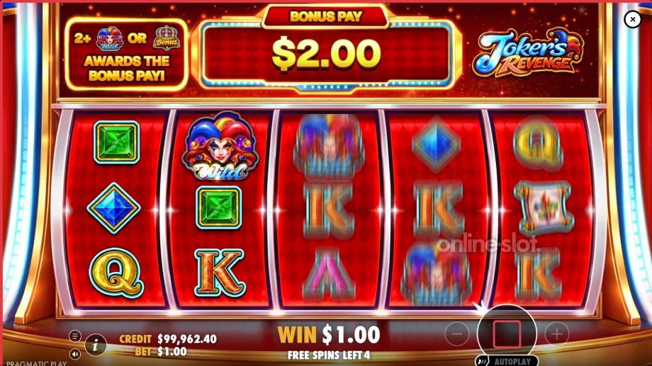 jokers revenge slot free spins