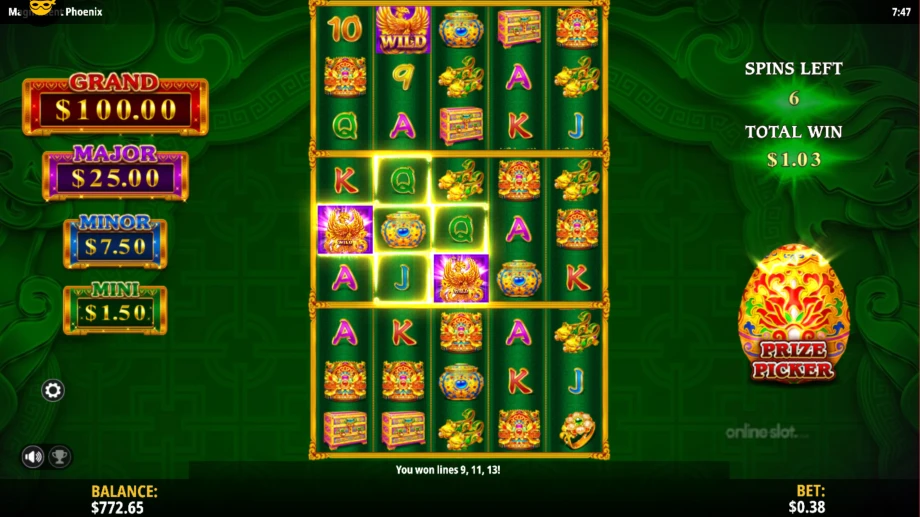 magnificent phoenix slot free spins
