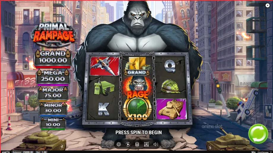 primal rampage slot base game