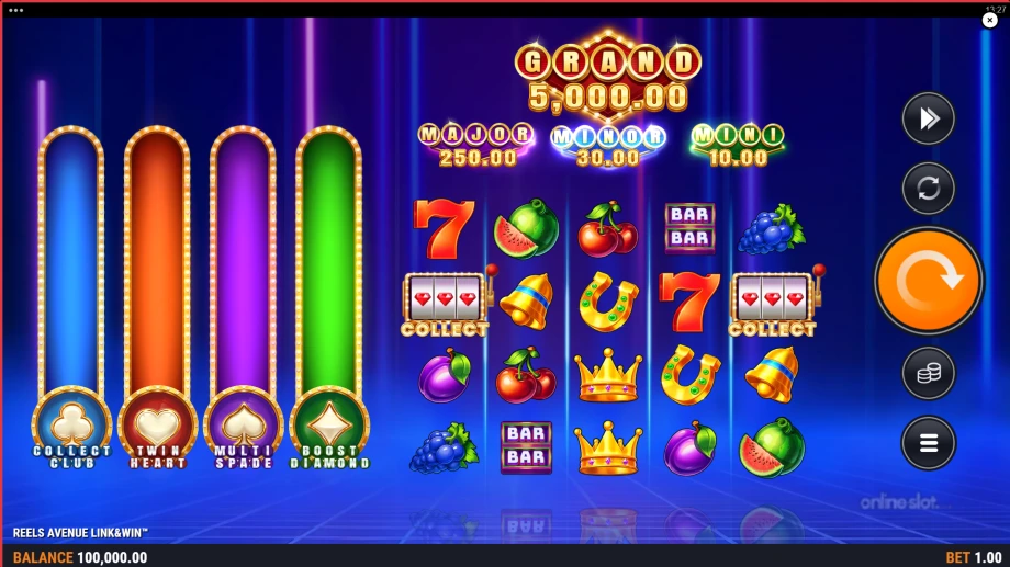 reels avenue link and win slot base game