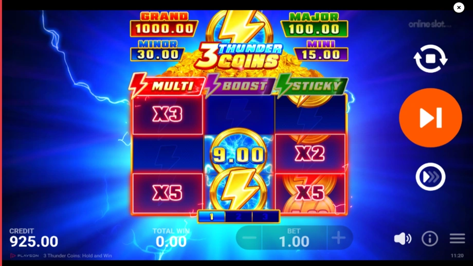 3 thunder coins hold and win slot bonus