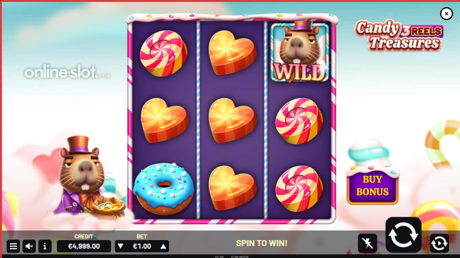 candy treasures 3 reels slot base game