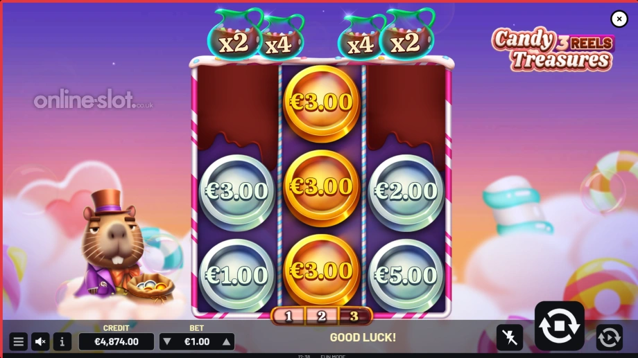 candy treasures 3 reels slot bonus game