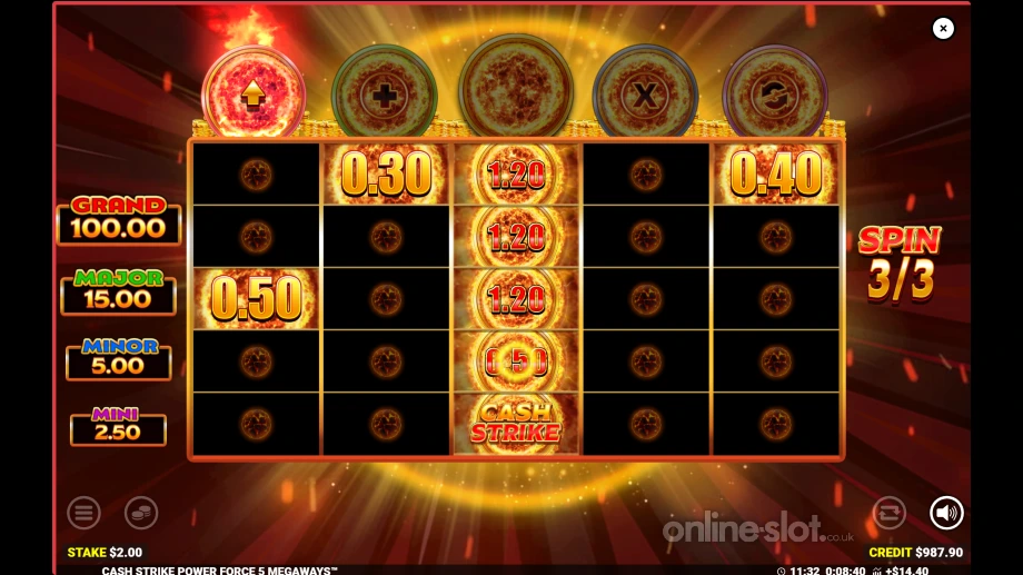 cash strike power force 5 megaways slot respins