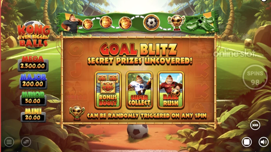 kong even bigger balls slot goal blitz feature