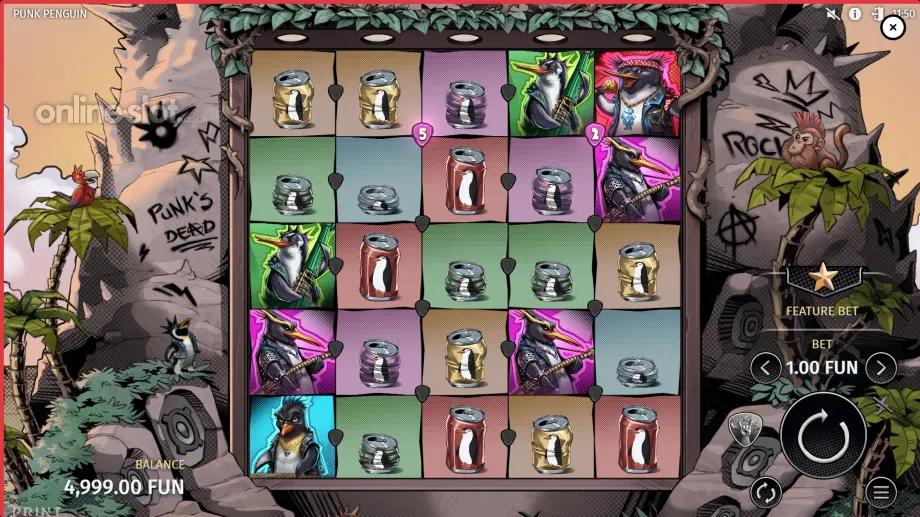 punk penguin slot base game