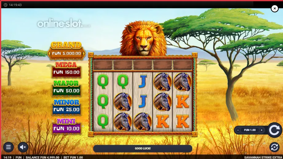 savannah strike extra slot base game