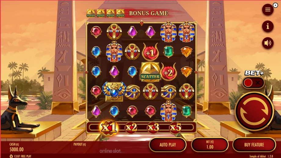 temple of akhet slot base game