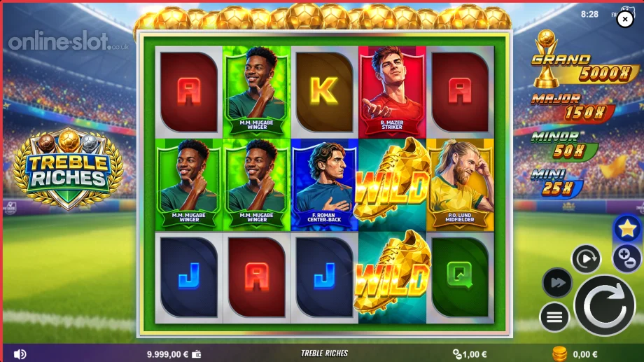 treble riches slot base game