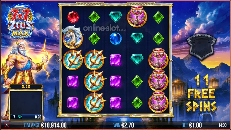 7x7 zeus max slot free spins