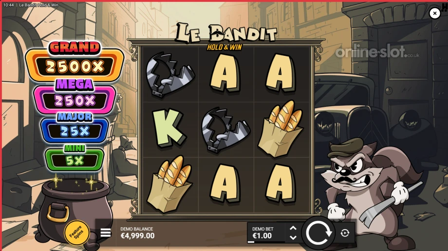 le bandit hold and win slot base game