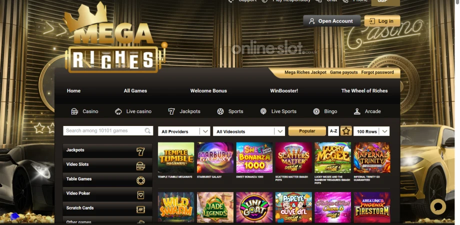 mega riches casino site
