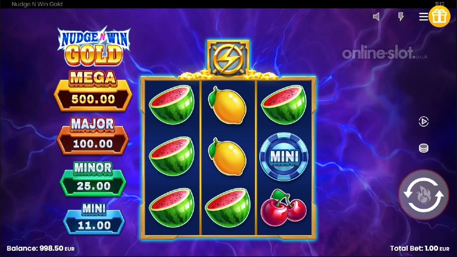 nudge n win gold slot base game