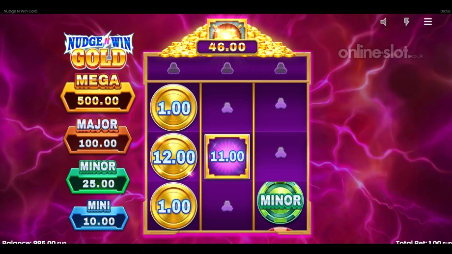 nudge n win gold slot gold rush feature