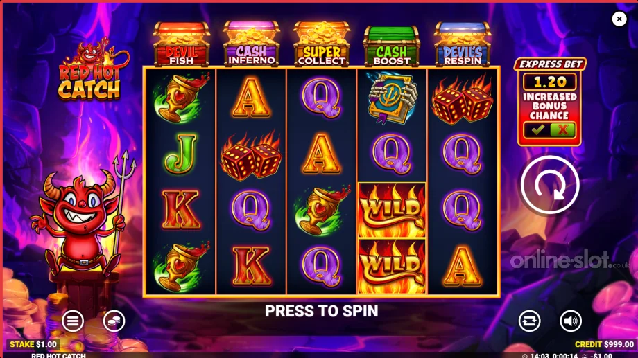 red hot catch slot free spins