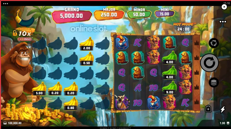 rumble kong cashingo slot base game