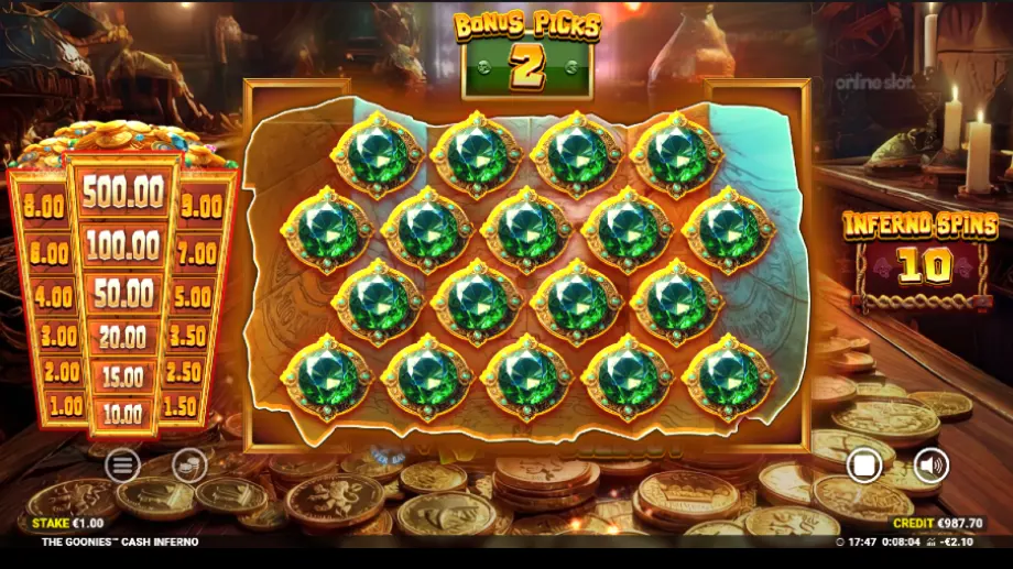 the goonies cash inferno slot free spins
