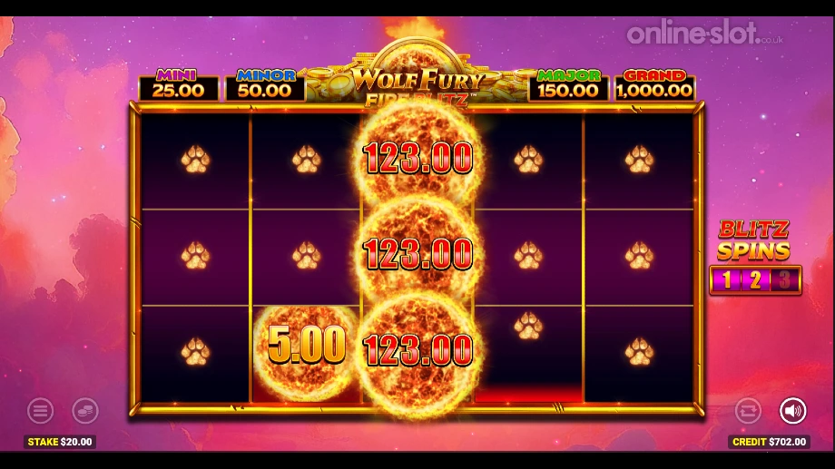 wolf fury fire blitz slot blitz spins feature