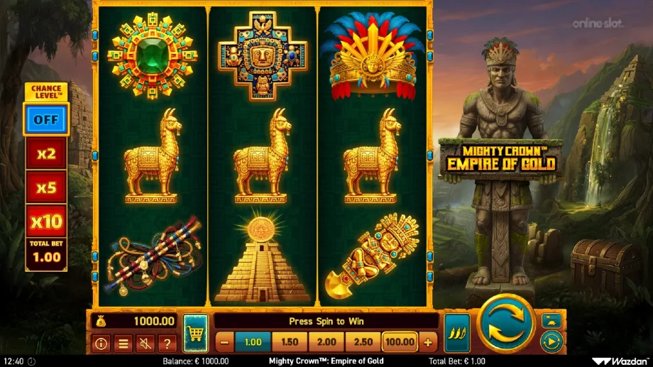 mighty crown empire of gold slot base game