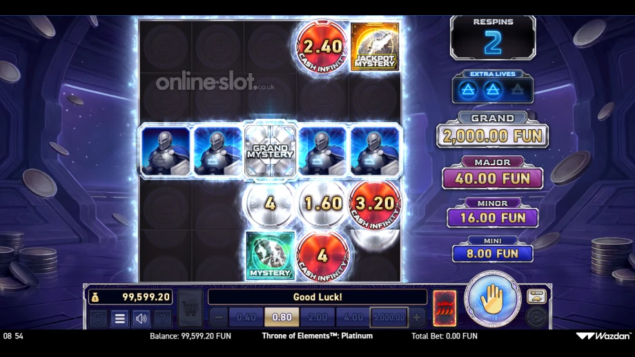 throne of elements platinum slot respins