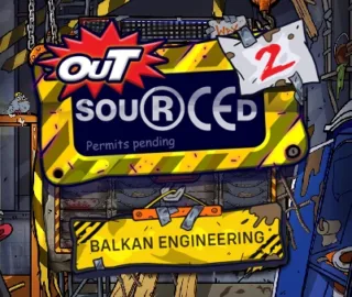 outsourced 2 slot logo
