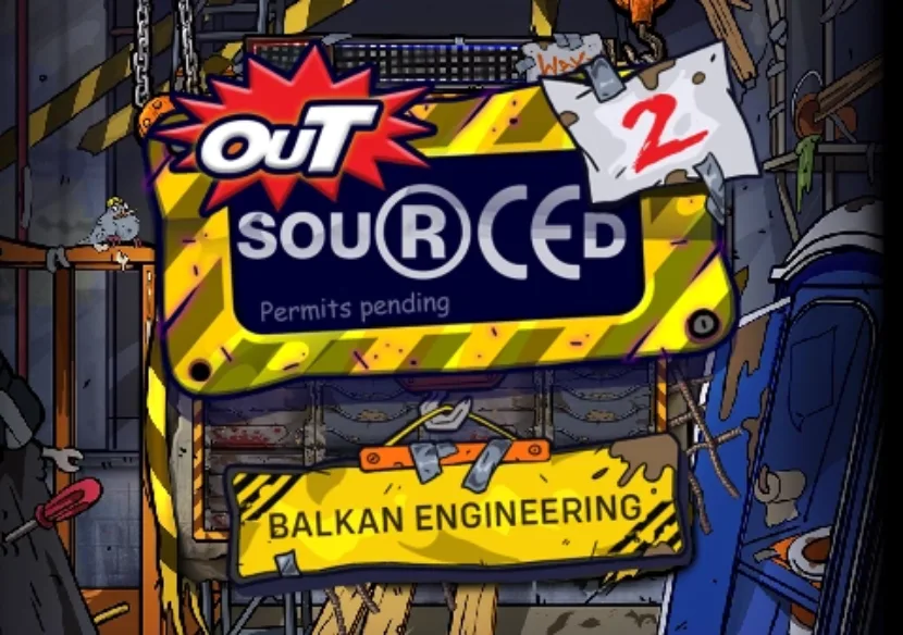 outsourced 2 slot logo